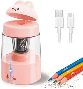 025-rl Zmol Colored Pencil Sharpener For Kids Gift Rechargeable Electric Pink
