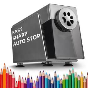 Jy-043 Zmol Heavy Duty Electric Pencil Sharpener For Classroom 6 Holes Silver