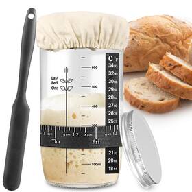 680ml-1 Zunmial Sourdough Starter Jar Kit With Date Marked Feeding Band T