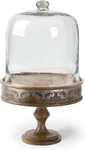 Gg Collection Heritage Wood Metal Cake Pedestal Dome 12" Glass Server. Fixed Price $279.95.