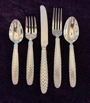 Beautiful Ralph Lauren Equestrian Braid Stainless Flatware 5 Pc. Place Setting. Fixed Price $249.99.