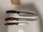 Buck Kitchen Cutlery Knife Starter Set With Wood Block Stainless Steel Blades. Fixed Price $175.00.
