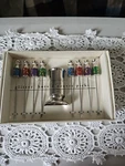 Pier 1 Imports Ball Jeweled Hors D'oeuvre Pick Appetizers, Silver Plated Bnib. Fixed Price $24.95.