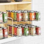 Pull Out Spice Rack Organizer For Cabinet, 2 Tier Individual Slide Drawer, Chrom. Fixed Price $136.99.
