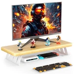 Nestneat Monitor Stand - 24 Inch Wood Riser, Oak White Legs. Fixed Price $54.24.
