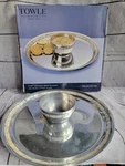 Towle Silversmiths Chip Dip Plate Alternative Metal Mother Of Pearl Accent Read. Fixed Price $16.00.