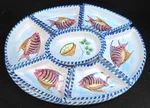 Vietri, Inc. Italian "al Mare" Pottery Oval Multi-dish Server (mint). Fixed Price $79.99.