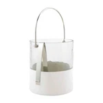 Mud Pie H2 Glass Ice Bucket Clear/white, 8"X7" Dia Tongs 6.75" 43600016. Fixed Price $38.24.