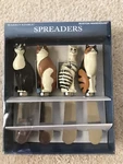 Boston Warehouse Warren Kimble Folk Art Cats Set Of Cheese,knife Spreaders, Nib. Fixed Price $19.99.