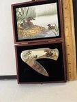 Collector Folding Pocket Knife Wood Box Little Grebe Artwork Stainless Steel. Fixed Price $51.75.