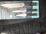 Heim & Elda 3PC Stainless Steel Knife Set W/sheath Chef, Utility Paring. Fixed Price $14.99.