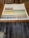 Vtg Stainless Cambridge Multi Color Flatware Set Forks Spoons & Knifes 60PC. Fixed Price $67.77.
