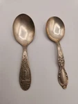 Wm Rogers & Son Child/baby Spoon 4 Inches Lot Of 2 One Has Birth Record Fred. Fixed Price $8.00.