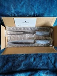 Cook's Essentials Japanese Steel Kitchen Carving Knife & Fork Set (blue). Fixed Price $21.00.