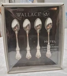 2012 Set Of 4 Wallace Hotel Lux 18/10 Stainless Steel Demitasse Spoon Nib. Fixed Price $22.00.