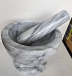 Marble Mortar And Pestle Set, Spice & Herb Grinder Unpolished 6.75"X5" 2E. Fixed Price $43.98.