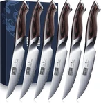 Hoshanho Steak Knives Of 6, Ultra Sharp 4.5 Inch Serrated Knife Set.... Fixed Price $169.99.