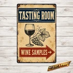 Rustic Vineyard Wine Tasting Kitchen Cottage Metal Wall Plaque. Fixed Price $11.39.