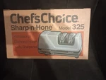 Chefs Choice Hone Model 325 Professional Diamond Knife Sharpener. Fixed Price $180.00.