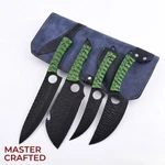 Sk Customs 4PC Bbq Set 512 Layer Damascus Green Wood Full Tang Chef Knives +roll. Fixed Price $119.99.