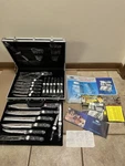 Authentic Berghoff Solingen Chef Knives Set 24-PIECE Cutlery With Case. Fixed Price $300.00.