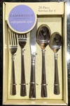 Cambridge Stainless Steel Flatware Service For 4 Set Of 20 Pieces New Box Nib. Fixed Price $16.95.