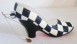 Mackenzie-childs Courtly Check High Heel Shoe Glass Ornament Nib. Fixed Price $39.00.