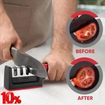 3 Stage Knife Sharpener Professional Ceramic Tungsten Kitchen Sharpening System. Fixed Price $5.99.