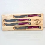 New Jean Dubost Laguiole France Cheese Knives Spreaders Provence Purple Set Of 4. Fixed Price $34.95.