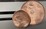 Set 2 Handmade Antique Solid Hammered Copper Strainers Wrought Iron Handles. Fixed Price $55.00.