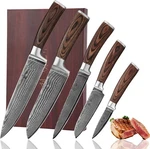 Kitchen Knife Set 5 Piece Damascus Steel VG10 Core Pakkawood Wakoli Edib. Fixed Price $369.99.