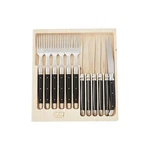 Jean Dubost JD97-13693.BLK 12 Piece Cutlery Set With Handles, Black. Fixed Price $231.20.