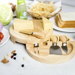 Cheese Board And 4 Pcs Stainless Steel Knife Set. Fixed Price $27.85.