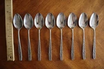 Lot 8X Imperial International Iic Davos Stainless Black Floral Table Spoon 7.5". Fixed Price $29.99.