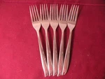 Set Of 5 Oneida Dinner Forks Community Twin Star Stainless 7 1/4" .. Fixed Price $42.29.