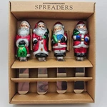 Vintage 1998 Boston Warehouse Santa Cheese Spreaders Set Of 4 Christmas Nos. Fixed Price $13.60.