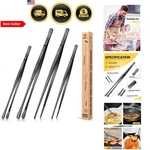 Kitchen Tweezers Stainless Steel Long Tongs Food Cooking Bbq Repair 4 Pcs. Fixed Price $50.84.