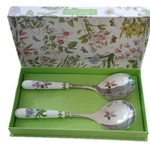 Portmeirion Botanic Garden Salad Servers W/ Porcelain Handles. Fixed Price $34.95.
