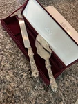 Mikasa Cake Knife Server Set Wedding Silver Plate With Box. Fixed Price $15.99.
