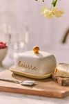 Anthropologie Caf Violette Handpainted Stoneware Butter Dish Yellow. Fixed Price $29.99.