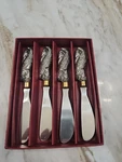 Set Of 4 Butter Cheese Spreader Knives Arthur Court Salmon Fish Charcuterie. Fixed Price $23.95.
