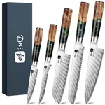 Dnifo 5 Pieces Damascus Knife Set Japanese Chef Galaxy Pattern Resin. Fixed Price $355.41.