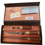 Vintage Lamson Goodnow Turkey / Ham Carving Set Knife Fork Sharpener Made Usa. Fixed Price $54.90.
