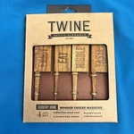 Twine Country Home Cheese Markers Acacia Wooden 2.75" Pick Length Set Of 4. Fixed Price $7.99.