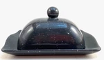 Boston Warehouse Trading Corp Dark Gray Speckled Covered Butter Dish. Fixed Price $26.00.