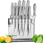 Knife Set, D.perlla 14 Pieces White Kitchen With Acrylic Stand: New. Fixed Price $55.99.