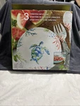 Costco Melamine Serving Set 3 Pieces Turtle Design Bpa Free Bowl Utensils New. Fixed Price $18.99.