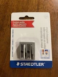 Staedtler Metal Double-hole Pencil Sharpener Silver New Old Stock 2015. Fixed Price $5.00.