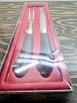 Vintage Ginsu 2 Pc Carving Set Knife & Fork Stainless Usa Quikut Red Tray Case. Fixed Price $24.94.