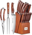 D.perlla 16PC Stainless Steel Knife Block Set. Fixed Price $124.99.